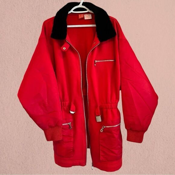 Vintage Liz Claiborne red cinched waist jacket - Picture 7 of 9